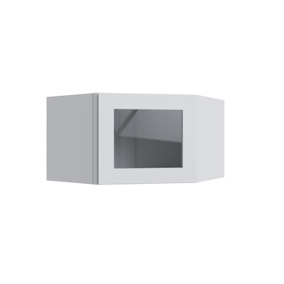 Shaker White 15" Corner Wall Stacking Cabinets - 24" W