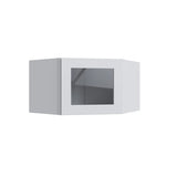 Shaker White 15" Corner Wall Stacking Cabinets - 24" W