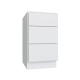 Shaker White SLAB Drawer Base Cabinet - 15" W - Reduced Height