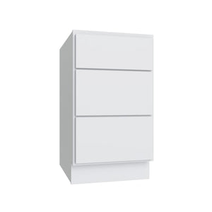 Shaker White SLAB Drawer Base Cabinet - 15" W - Reduced Height