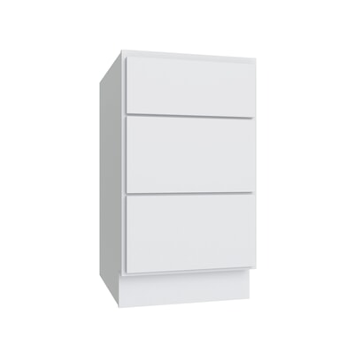 Shaker White SLAB Drawer Base Cabinet - 15" W - Reduced Height
