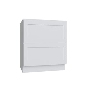 Shaker White 5PC Drawer Base Cabinet (Two Drawers) - 30"W