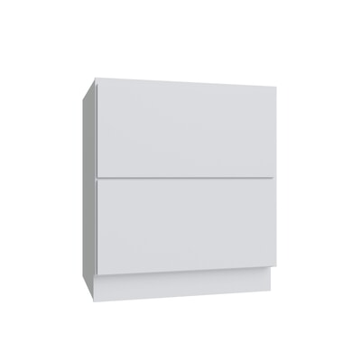 Shaker White Slab 2 Drawer Base Cabinet - 36" W