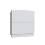 Shaker White Slab 2 Drawer Base Cabinet - 36" W