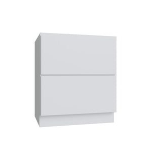 Shaker White Slab 2 Drawer Base Cabinet - 36" W