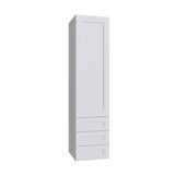 Shaker White 5PC Wall Twr w/ 3 Drws - 15"Wx48"Hx14.5"D