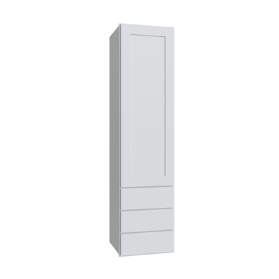 Shaker White SLAB Wall Twr w/ 3 Drws - 15" W x 54" H x 14.5" D