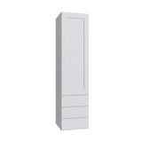 Shaker White SLAB Wall Twr w/ 3 Drws - 15" W x 60" H x 14.5" D