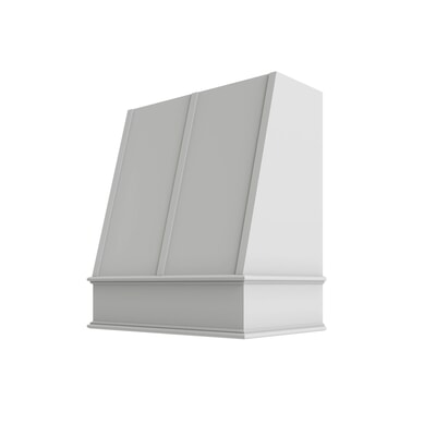 Shaker White Angled Hood with Strapping Flat Trim - 30" W x 30" H