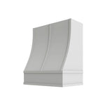 Shaker White Sloped Hood with Strapping Flat Trim - 30" W x 30" H