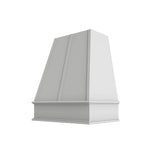 Shaker White Tapered Hood with Strapping Flat Trim - 30" W x 30" H