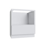 Shaker White SLAB Microwave Base Cabinet - 30" W