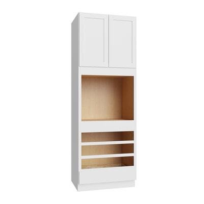 Shaker White SLAB Oven Cabinet - 33" W x 96" H