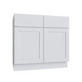 Shaker White SLAB Sink Base Cabinet - 33" W x 34.5" H