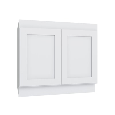Shaker White Sink Base Cabinet - 36" W x 32.5" H x 24" D - ADA Accessible