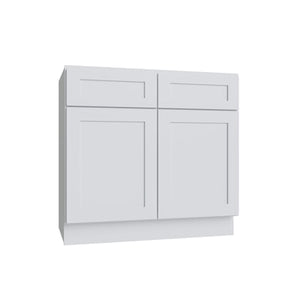 Shaker White 5PC Double Door Vanity - 33"Wx34.5"Hx21"D