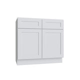 Shaker White 5PC Double Door Vanity - 36"Wx34.5"Hx21"D