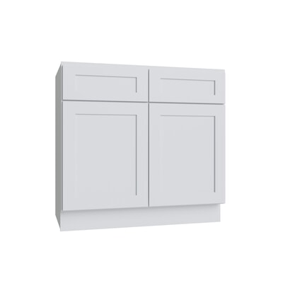 Shaker White 5PC Double Door Vanity - 36"Wx34.5"Hx21"D
