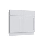 Shaker White SLAB Double Door Vanity - 36