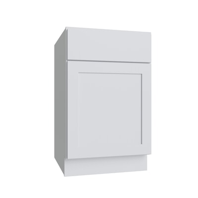 Shaker White SLAB Single Door Base Vanity-15" W x 34.5" H x 21" D