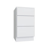 Shaker White SLAB Vanity Drawer Base - 15" W x 32.5" H x 21" D - Reduced Height