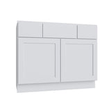 Shaker White SLAB Vanity Sink Base - 48" W x 34.5" H x 21" D