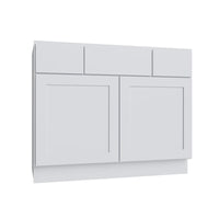 Shaker White SLAB Vanity Sink Base - 48" W x 34.5" H x 21" D