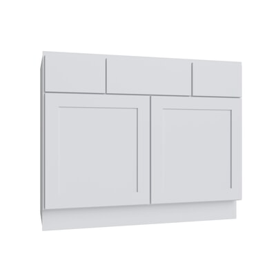 Shaker White SLAB Vanity Sink Base - 48" W x 34.5" H x 21" D