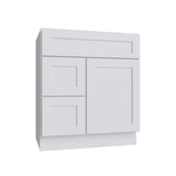 Shaker White 5PC Vanity Sink Base Drawer Left - 30"