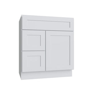 Shaker White 5PC Vanity Sink Base Drawer Left - 30"