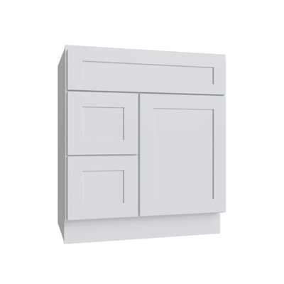 Shaker White 5PC Vanity Sink Base Drawer Left - 30"