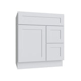 Shaker White 5PC Vanity Sink Base Drawer Right - 30"