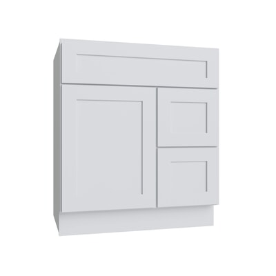 Shaker White 5PC Vanity Sink Base Drawer Right - 30"