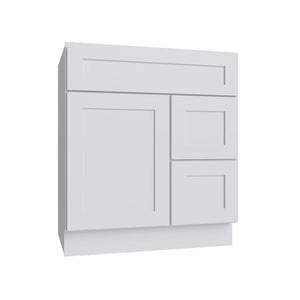 Shaker White 5PC Vanity Sink Base Drawer Right - 30