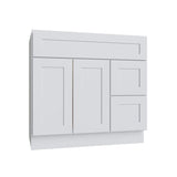 Shaker White 5PC Vanity Sink Base Drawer Right - 36"