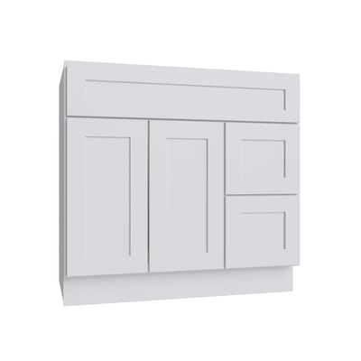 Shaker White 5PC Vanity Sink Base Drawer Right - 36"