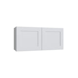 Shaker White Double Door Wall Cabinet - 36" W x 15" H
