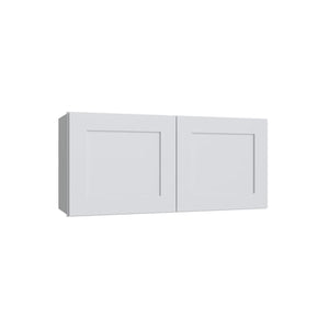 Shaker White Double Door Wall Cabinet - 36" W x 18" H