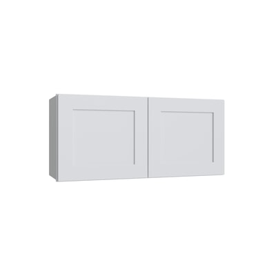Shaker White Double Door Wall Cabinet - 36" W x 24" H