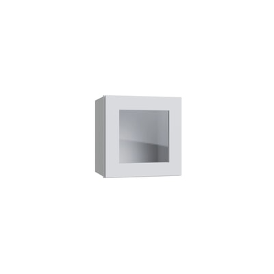 Shaker White 15" Wall Stacking Cabinets with Glass