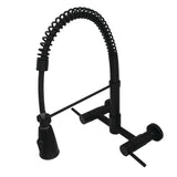 Gourmetier GS8280DL Concord 2-Handle Wall Mount Pull-Down Kitchen Faucet, Matte Black