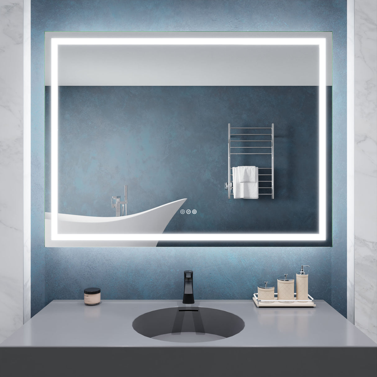ANZZI BA-LMDFX023AL 36-in. x 48-in. Frameless LED Front/Back Light Bathroom Mirror w/Defogger