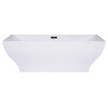 ALFI brand AB8840 67 inch White Rectangular Acrylic Free Standing Soaking Bathtub