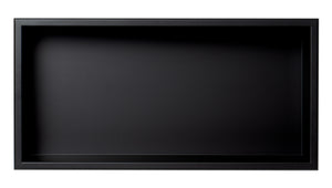 ALFI brand 24 x 12 Black Matte Stainless Steel Horizontal Single Shelf Bath Shower Niche