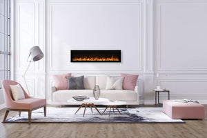 Amantii SYM-SLIM-60 Symmetry Xtraslim Smart Electric  -60" WiFi Enabled Fireplace, Featuring a  MultiFunction  Remote Control, Multi Speed Flame Motor