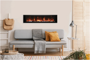 Amantii SYM-SLIM-60 Symmetry Xtraslim Smart Electric  -60" WiFi Enabled Fireplace, Featuring a  MultiFunction  Remote Control, Multi Speed Flame Motor