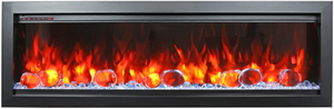 Amantii SYM-50-BESPOKE Symmetry Bespoke - 50" Indoor / Outdoor Electric Built In Fireplace featuring, WiFi Compatibilty & Bluetooth Connectivity, MultiFunction Remote, and a Selection of Media Options