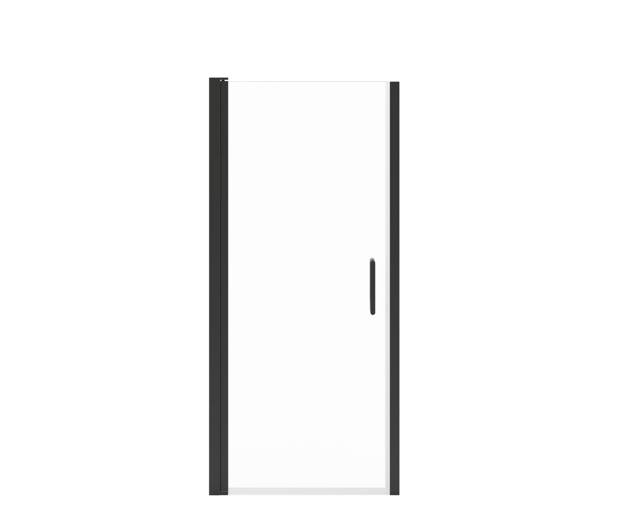 MAAX 138263-900-340-100 Manhattan 29-31 x 68 in. 6 mm Pivot Shower Door for Alcove Installation with Clear glass & Round Handle in Matte Black