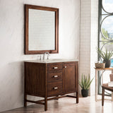 Addison 36" Single Vanity, Mid-Century Acacia, w/ 3 CM Siberian Silestone Top