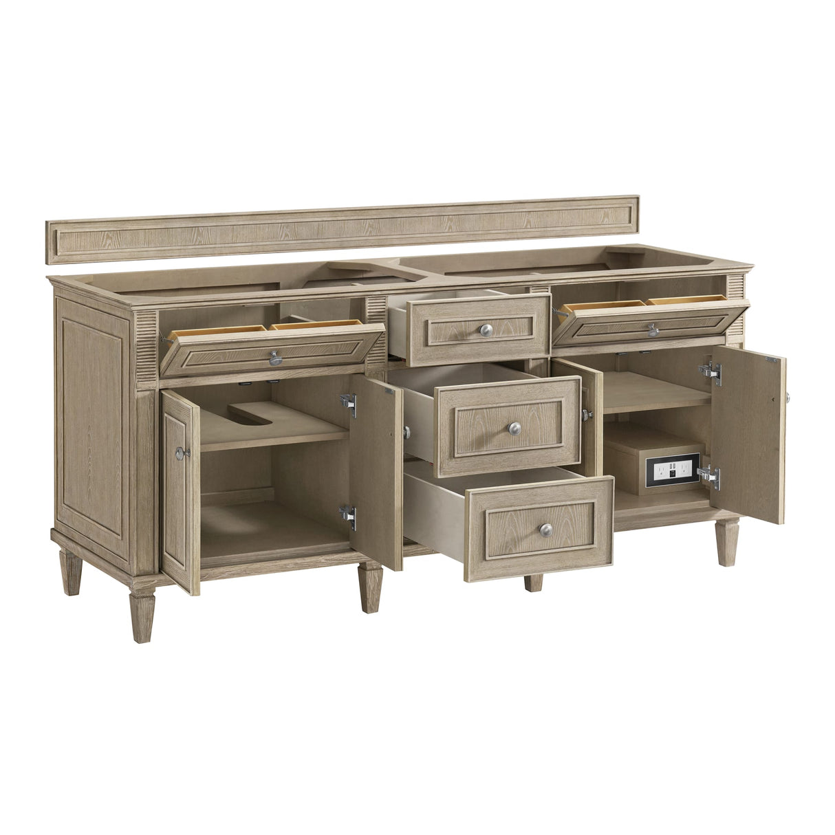 Lorelai 72" Double Vanity, Whitewashed Oak
